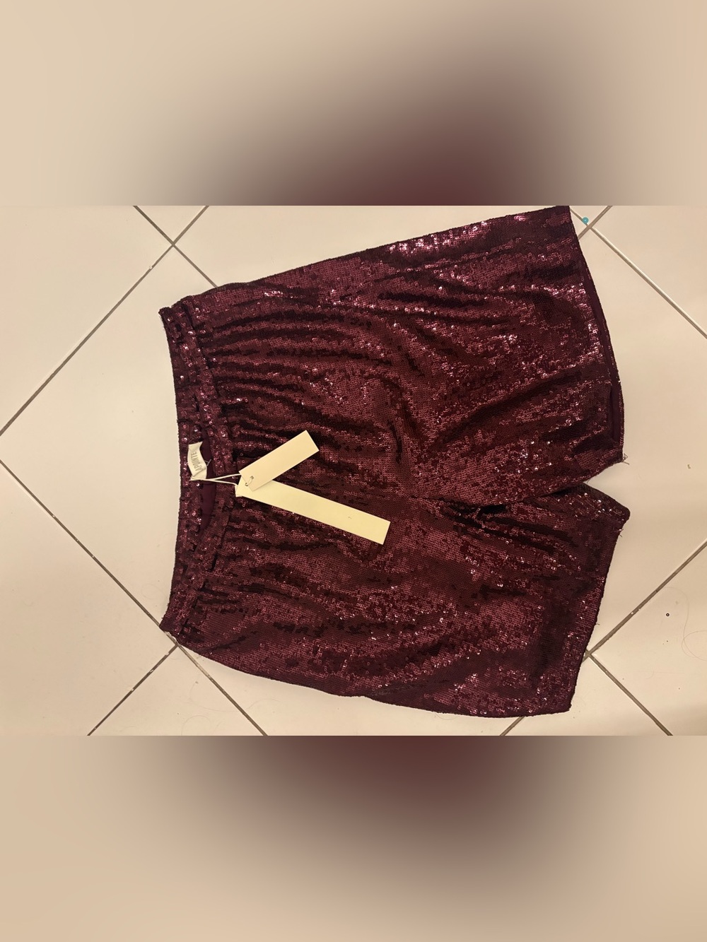 Lapointe Maroon Mulberry Shorts Size M US Sequin